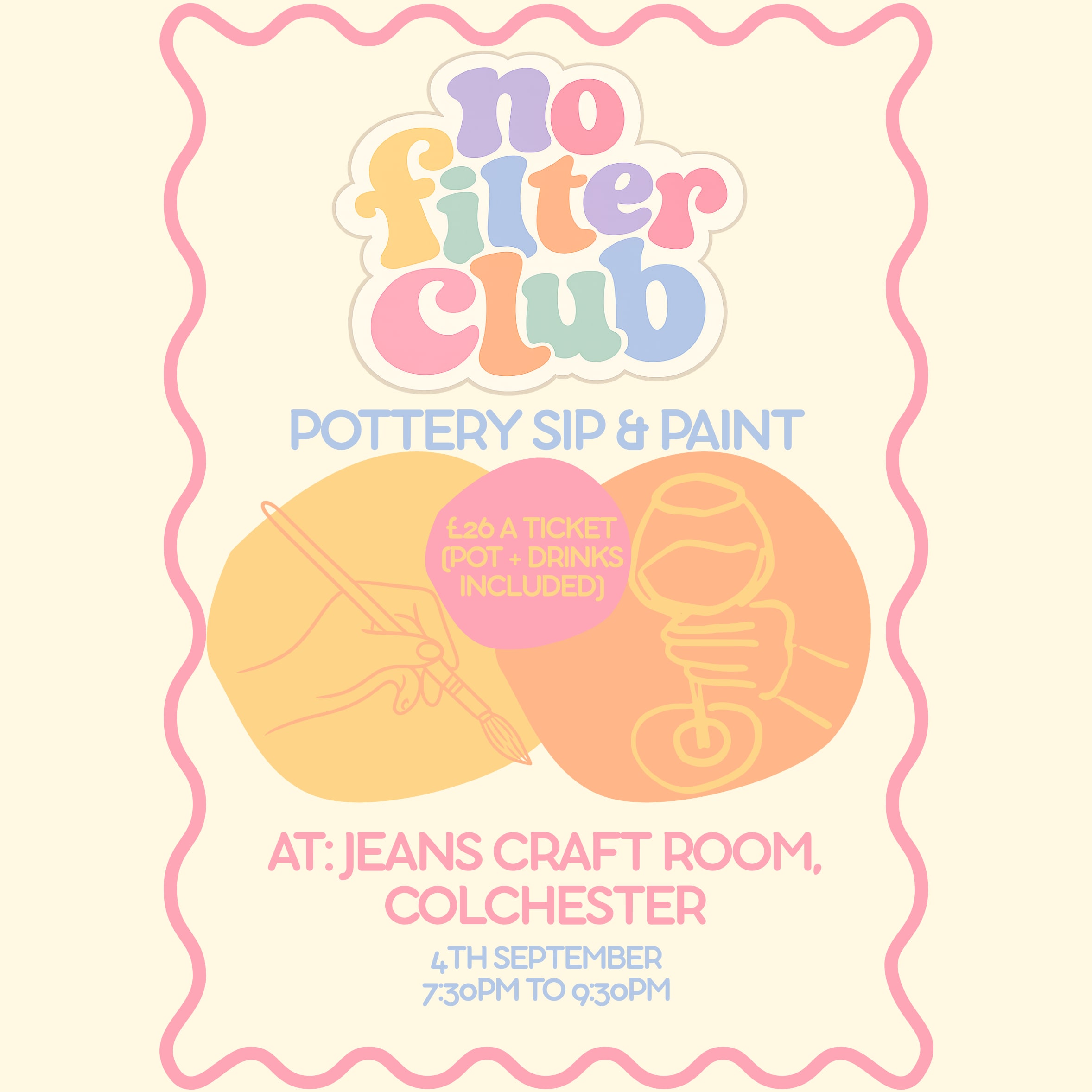 No Filter Club - Pottery Sip & Paint