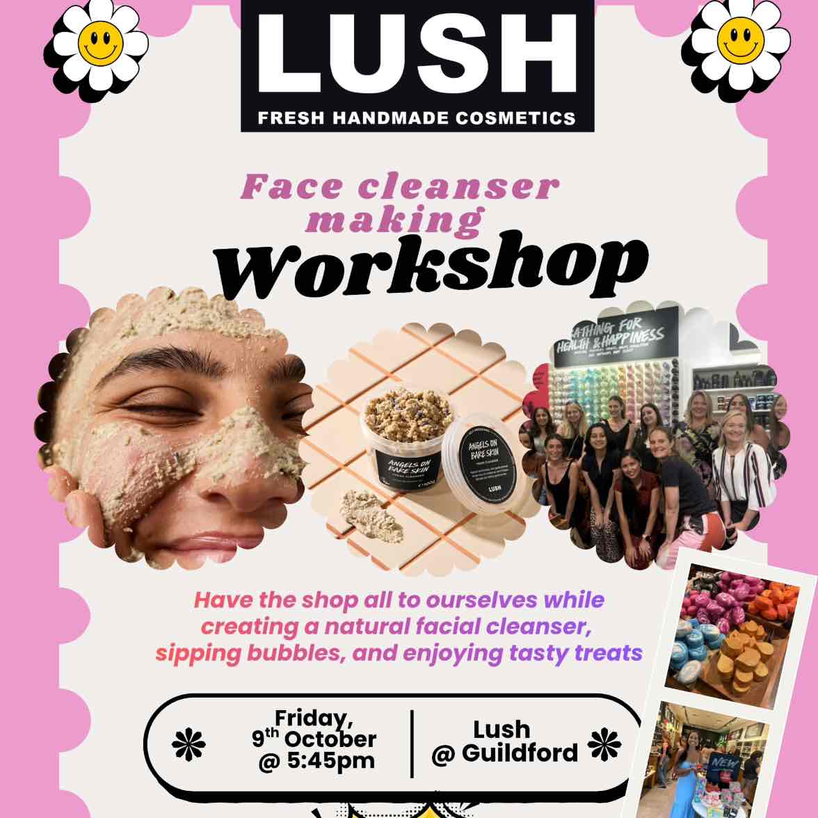 LUSH face cleanser making workshop + cocktails 🍸