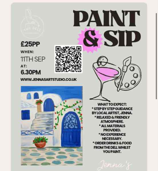 Paint & Sip & The Dell 🖌️🎨🍾🍕
