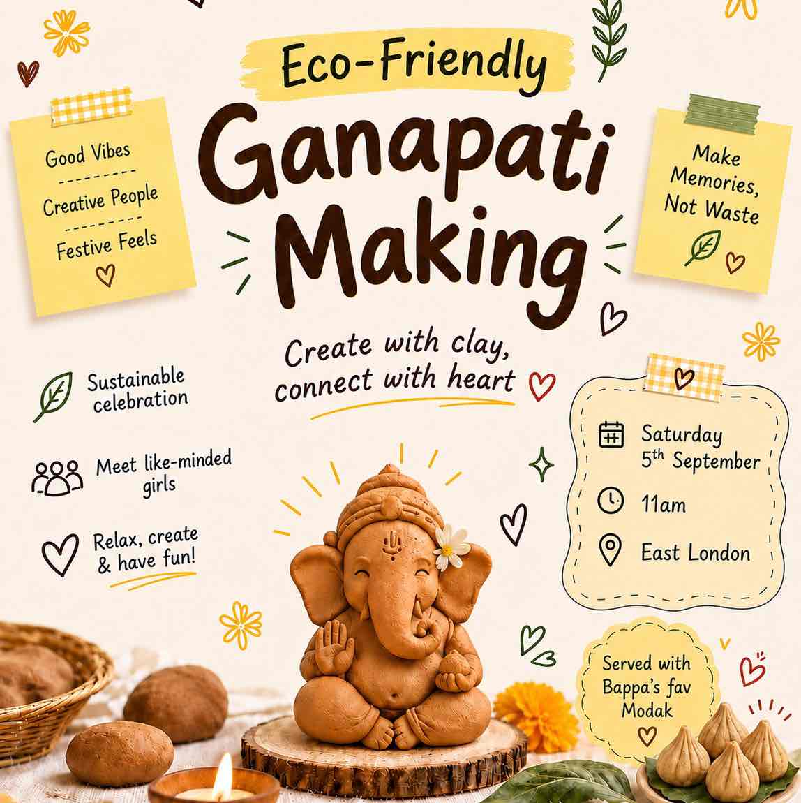 Eco friendly Ganpati making