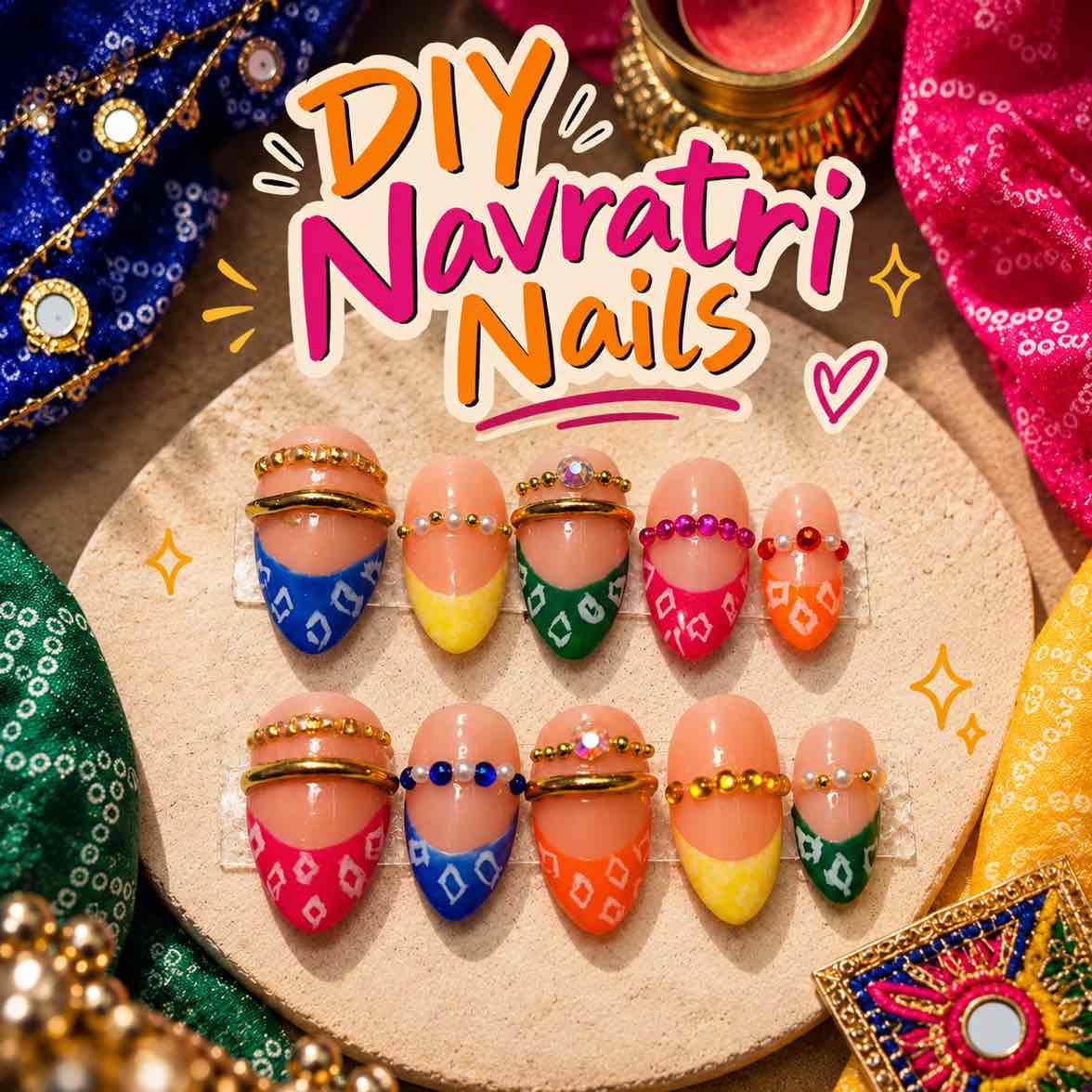 DIY Navratri Nails