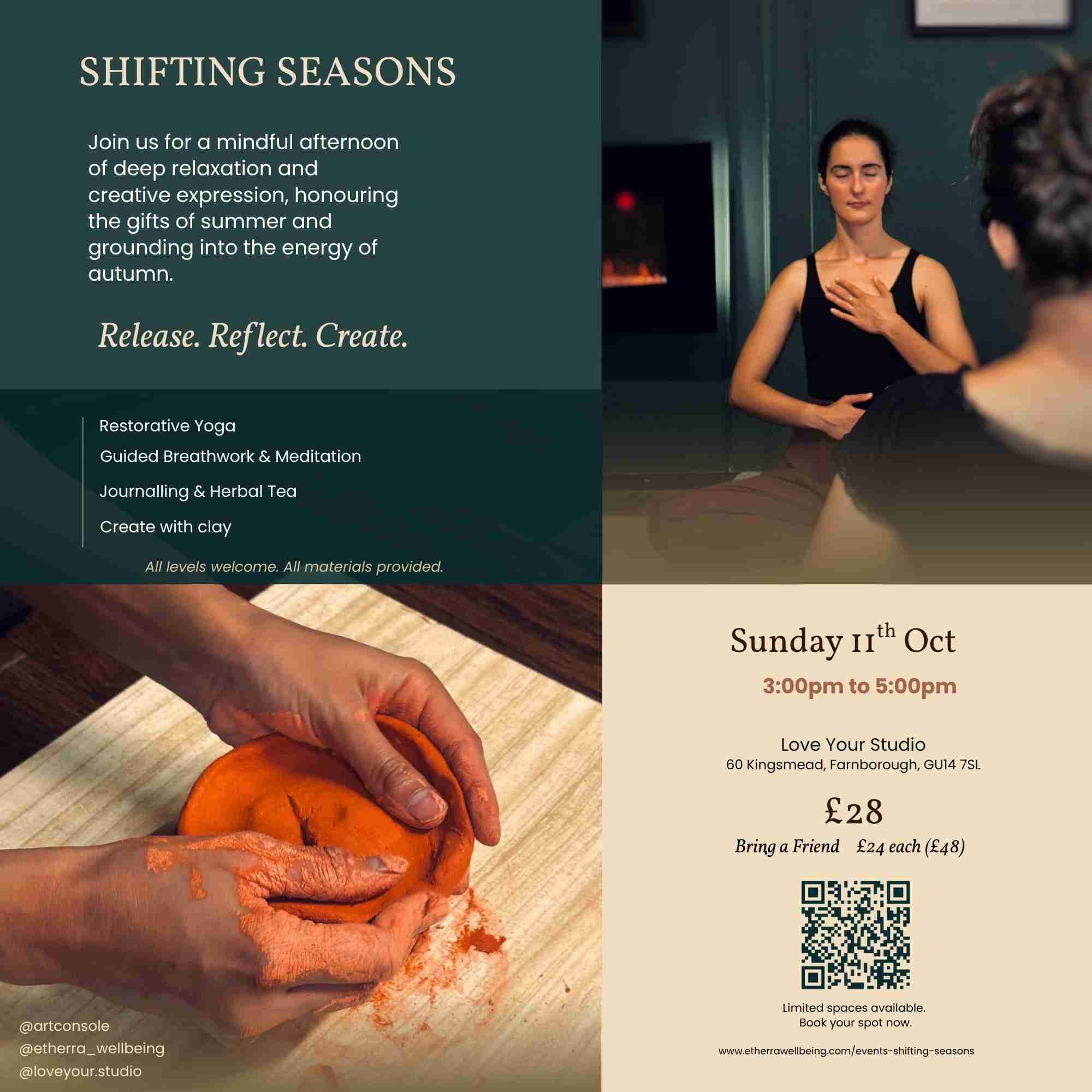 Shifting Seasons: Restorative Yoga and Clay Workshop
