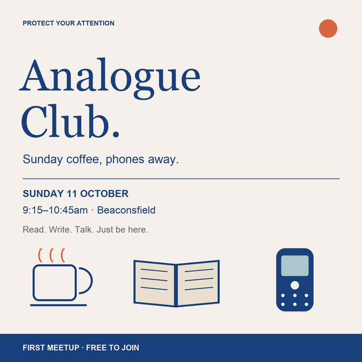 Analogue Club: Sunday coffee, phones away