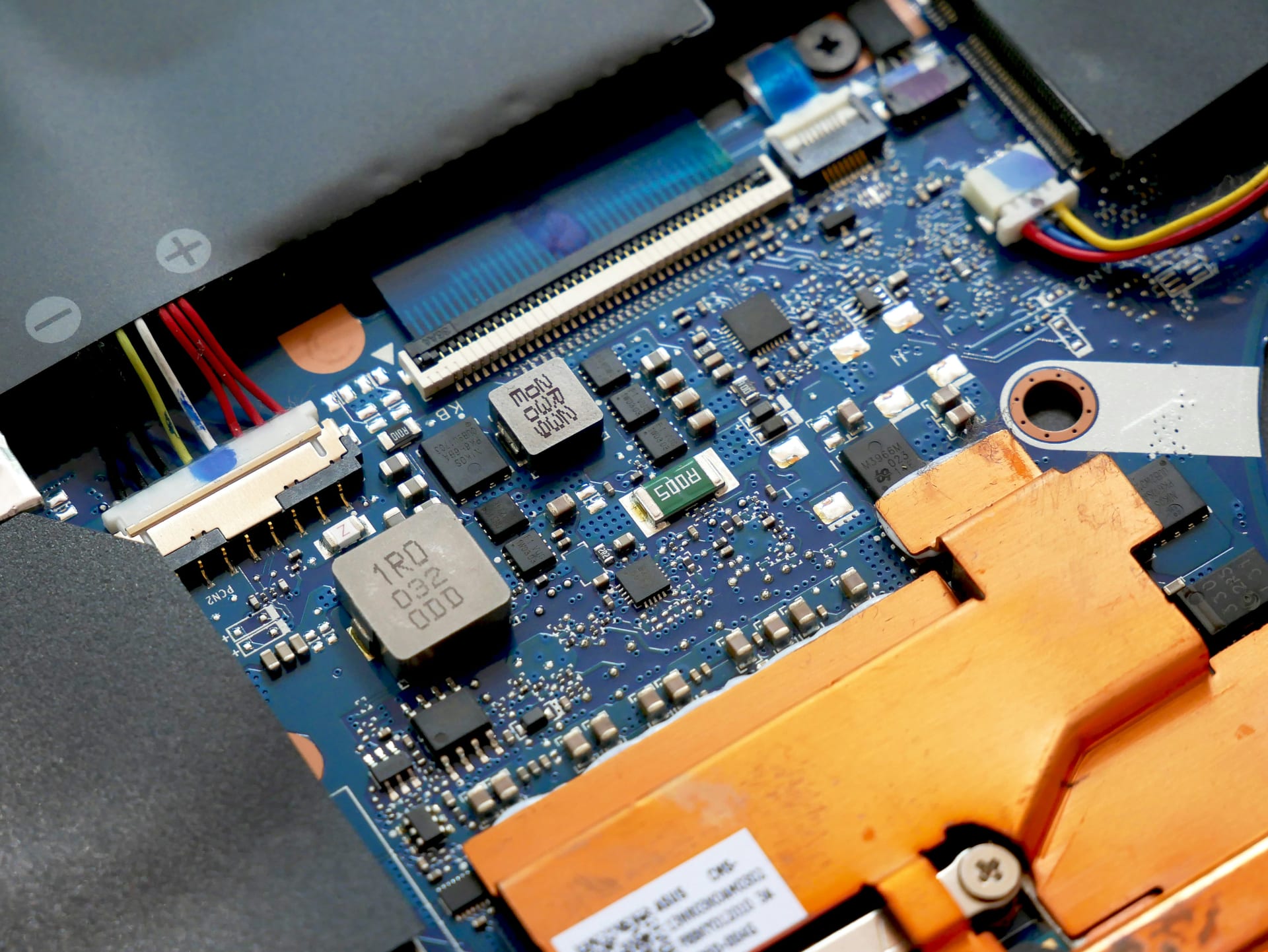 Close-up of circuit board components
