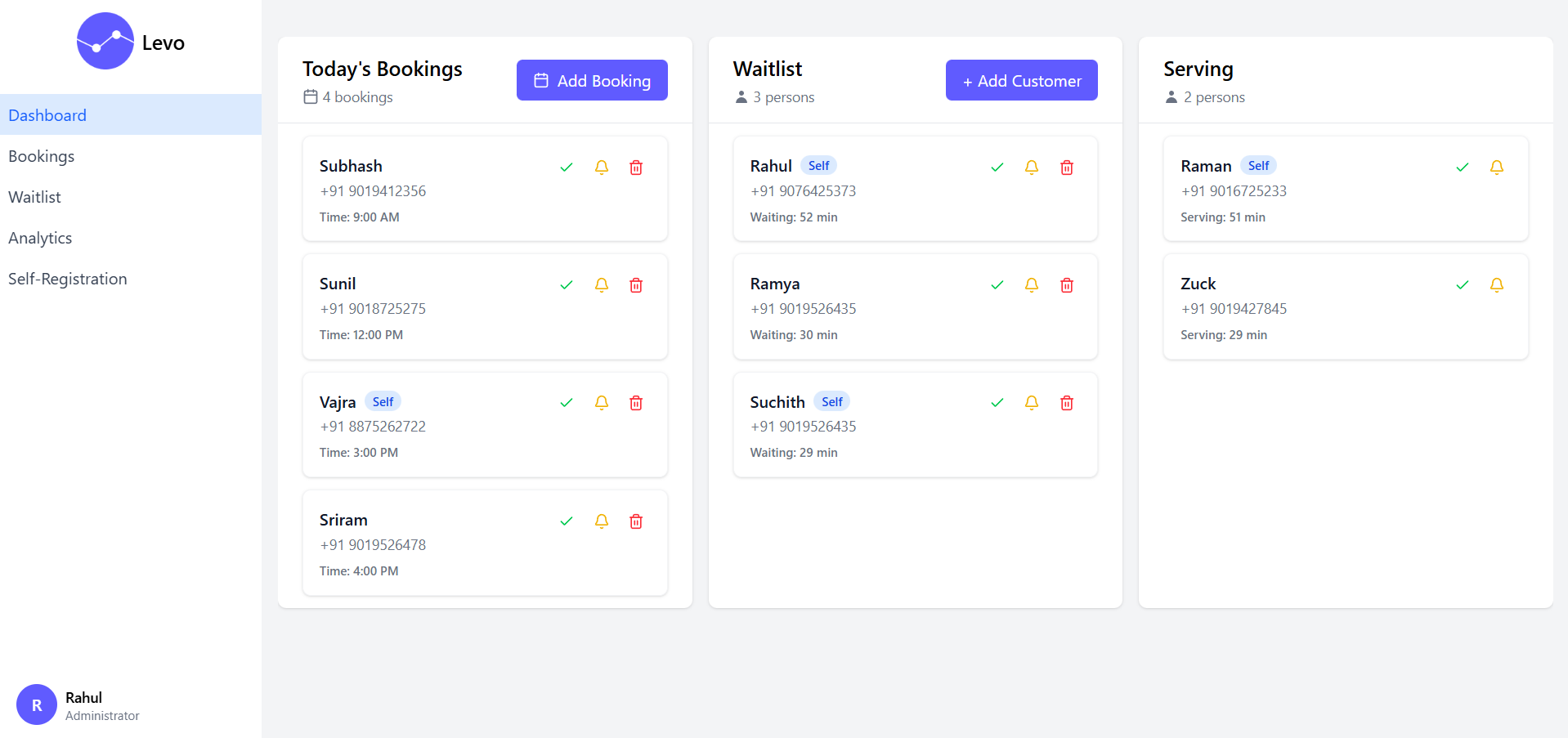 Levo Dashboard