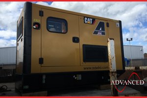 caterpillar 50 kVA diesel generator leaving the yard