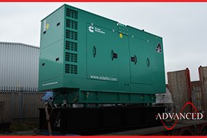 A diesel generator providing back up power for a uk university