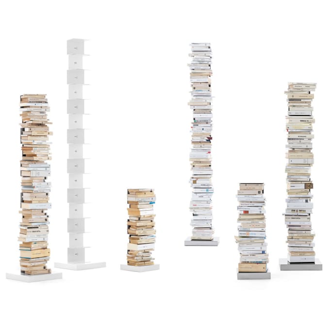 TUTOTAK Bücherregal Schmal 8-stöckig – Platzsparendes Eckregal Für Kleine Räume, Rustikal Braun