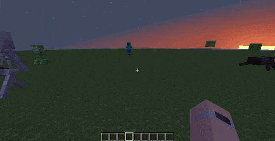 On a flat map: the marked player types one word and the horde reorganizes around them