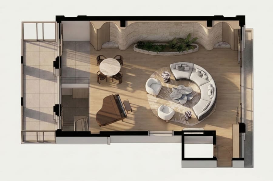 3D furnished room visualization