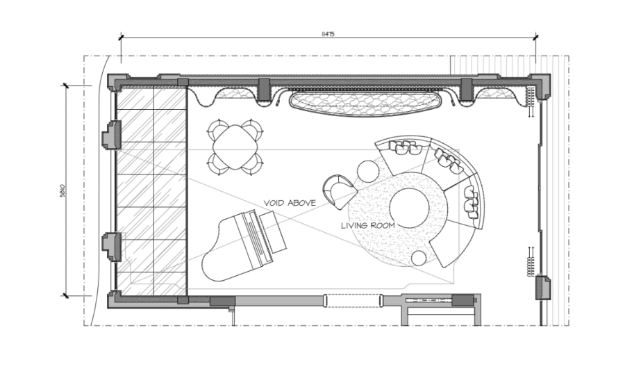 Architectural floor plan sketch