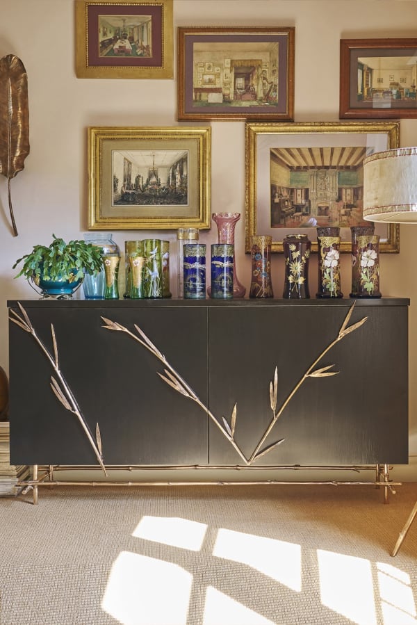 Lacca Cabinet in Bronze with Lacquered Wood, lost-wax casting alternate finish