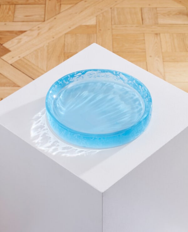 Blue Lost-Wax Crystal Cast Centerpiece