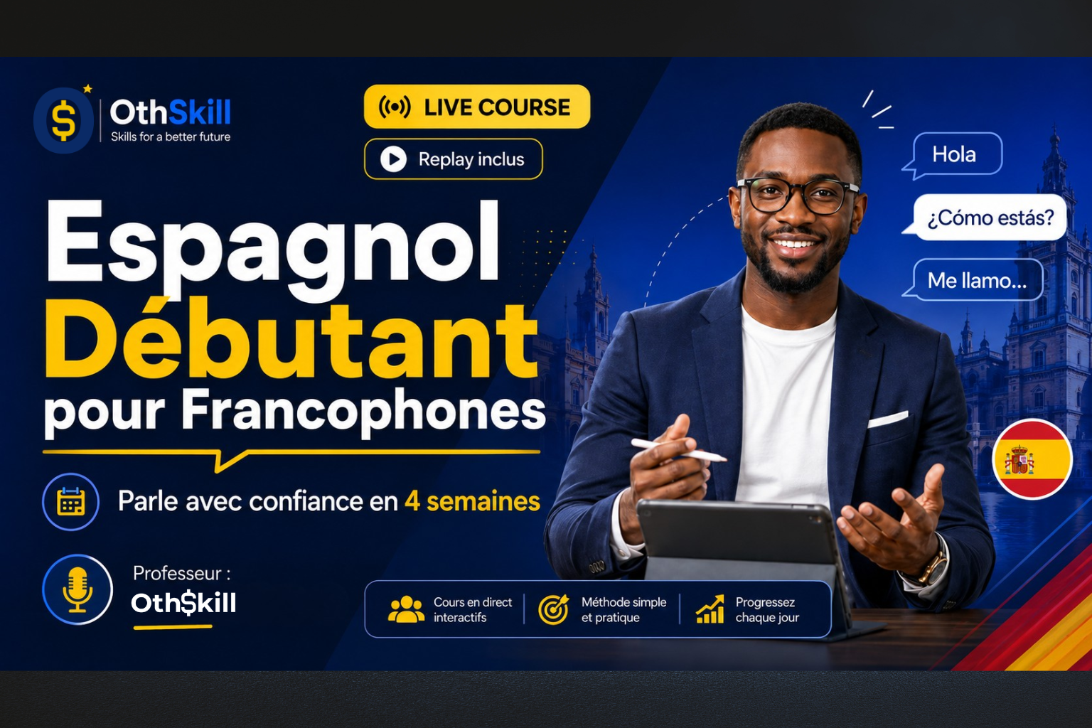 Espagnol Débutant – 4 semaines en live