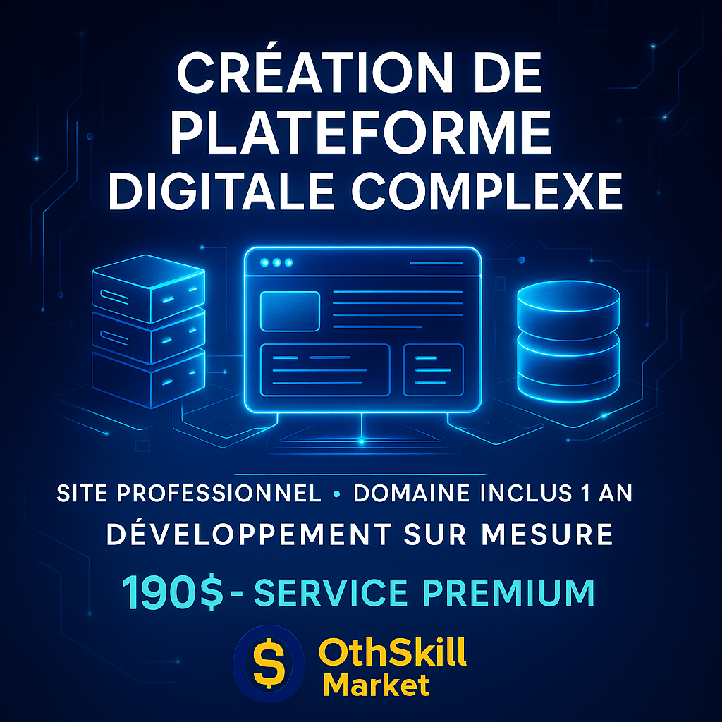 Création d’une plateforme digitale professionnelle & complexe