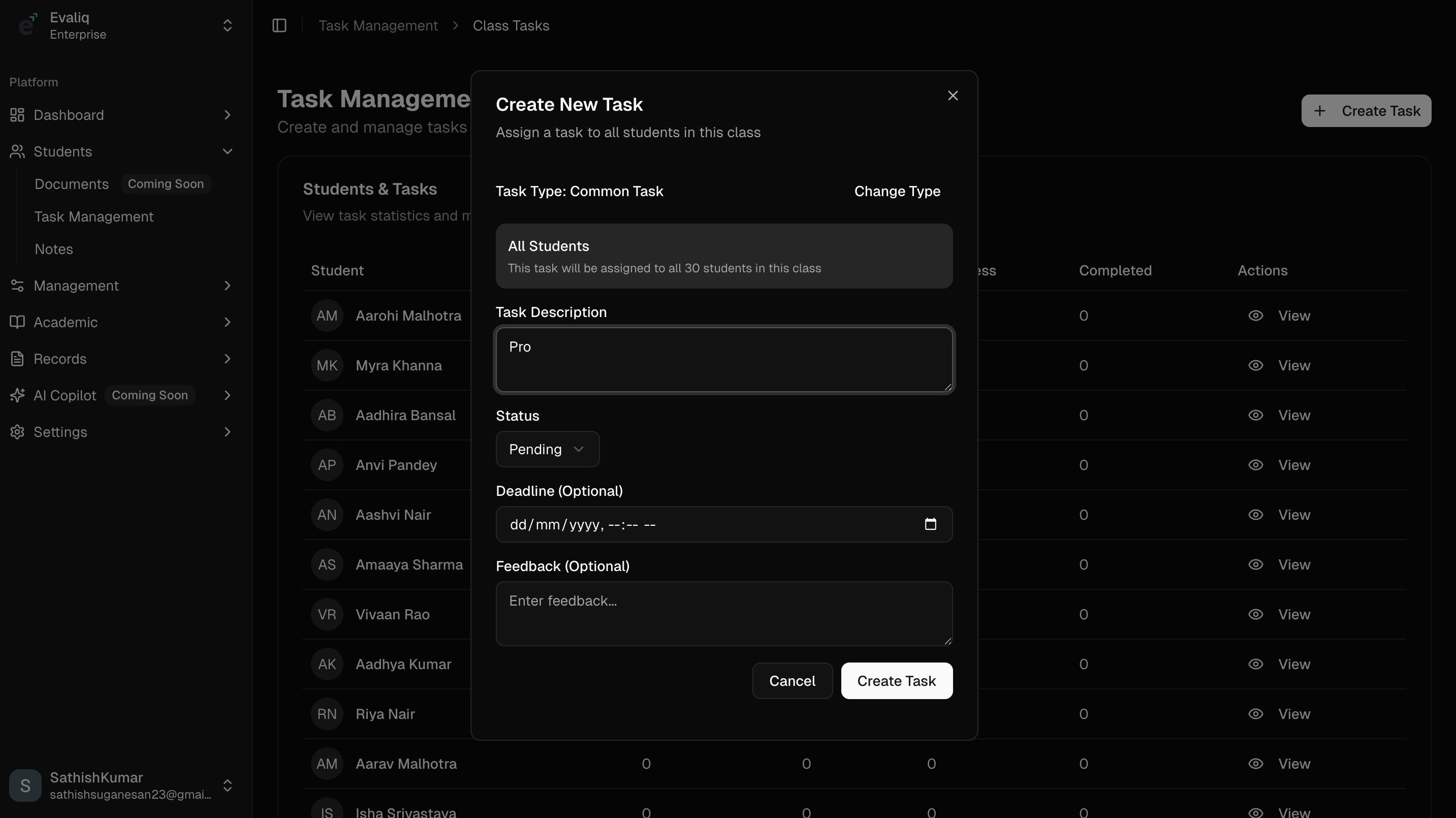 Task Tracking and Deadlines