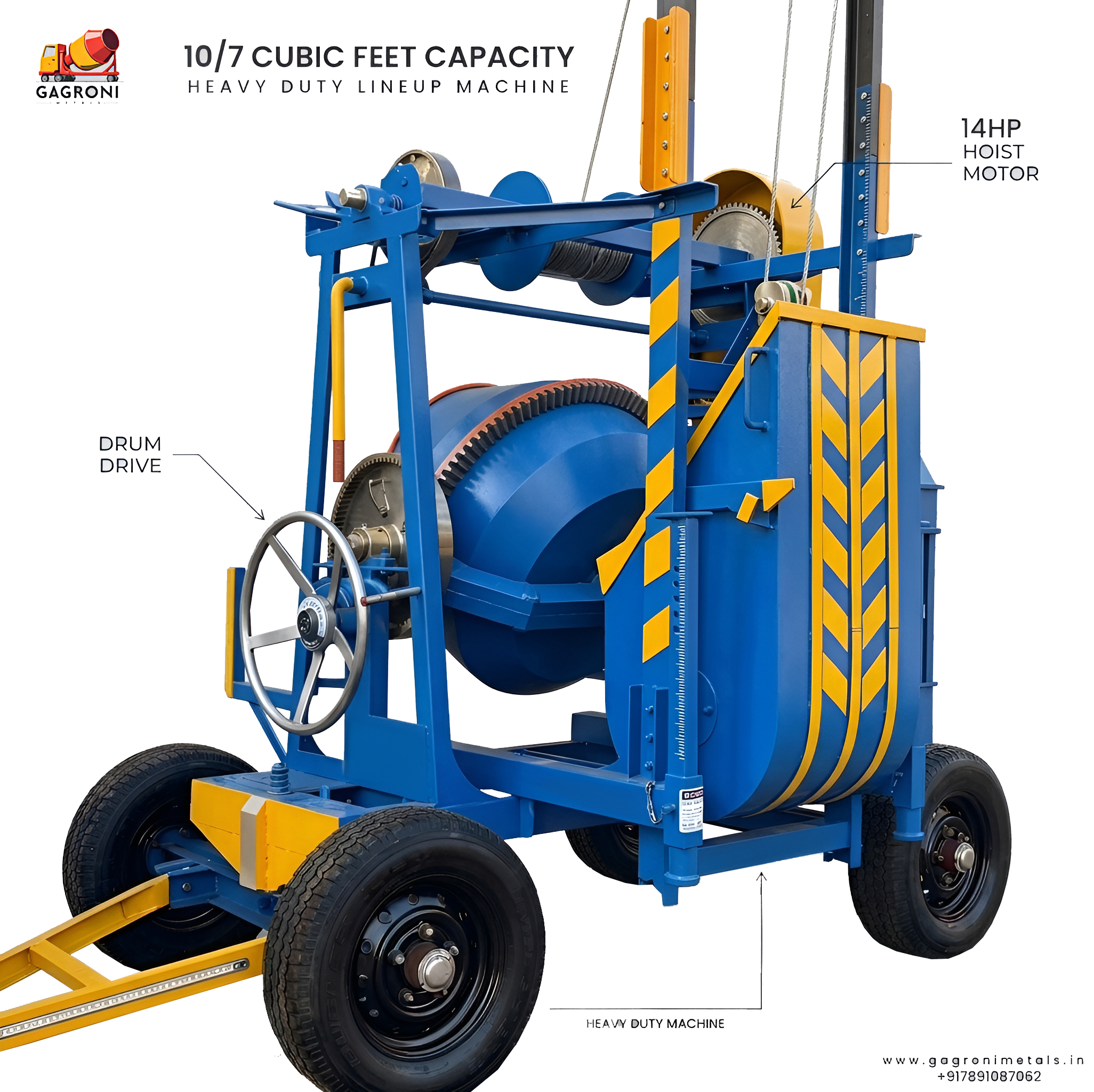 Heavy 1.5 Bag Concrete Lift Machine 14HP