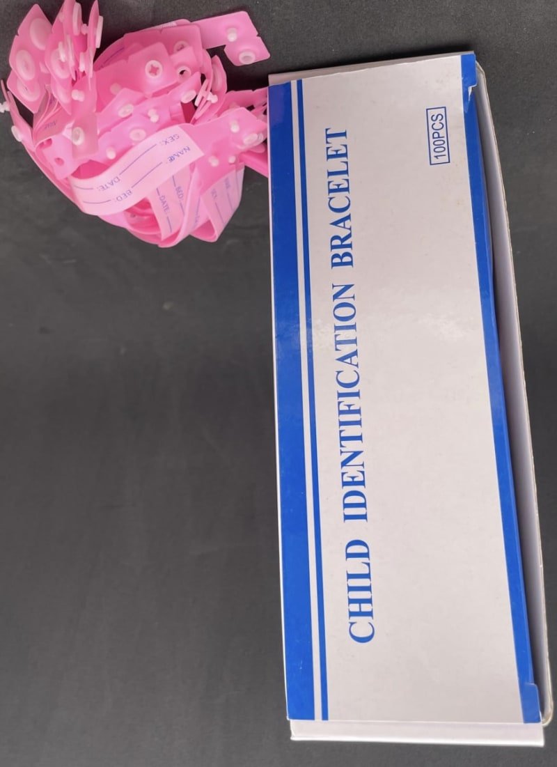 BRACELET IDENTIFICATION ENFANT ROSE — matériel médical à Dakar