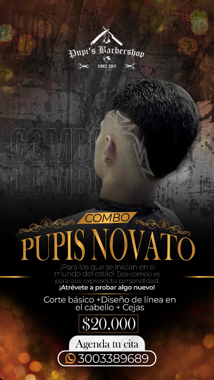 Combo Pupis Novato: corte básico, diseño de línea y cejas