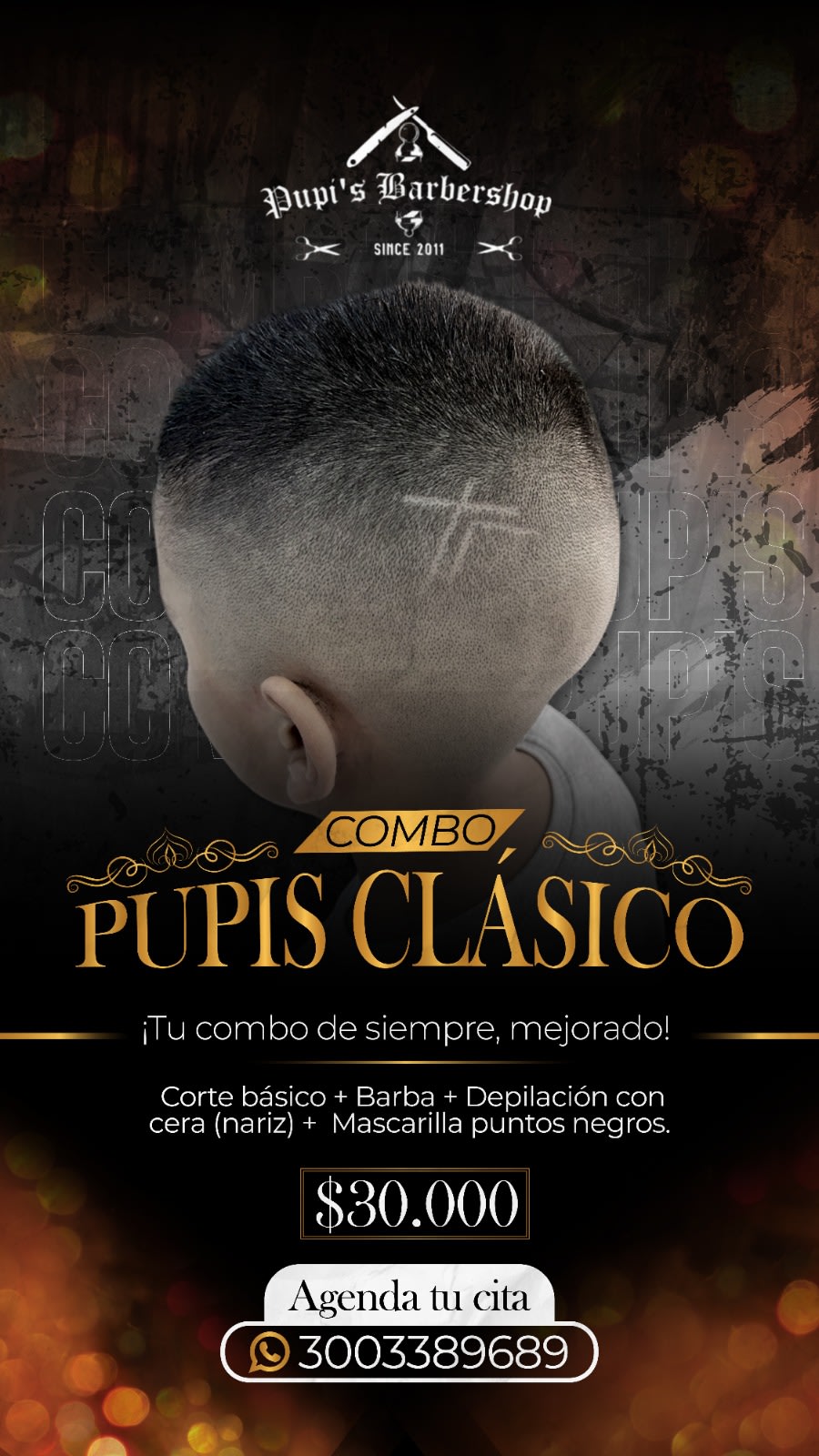 Combo Pupis Clásico: corte, barba y mascarilla