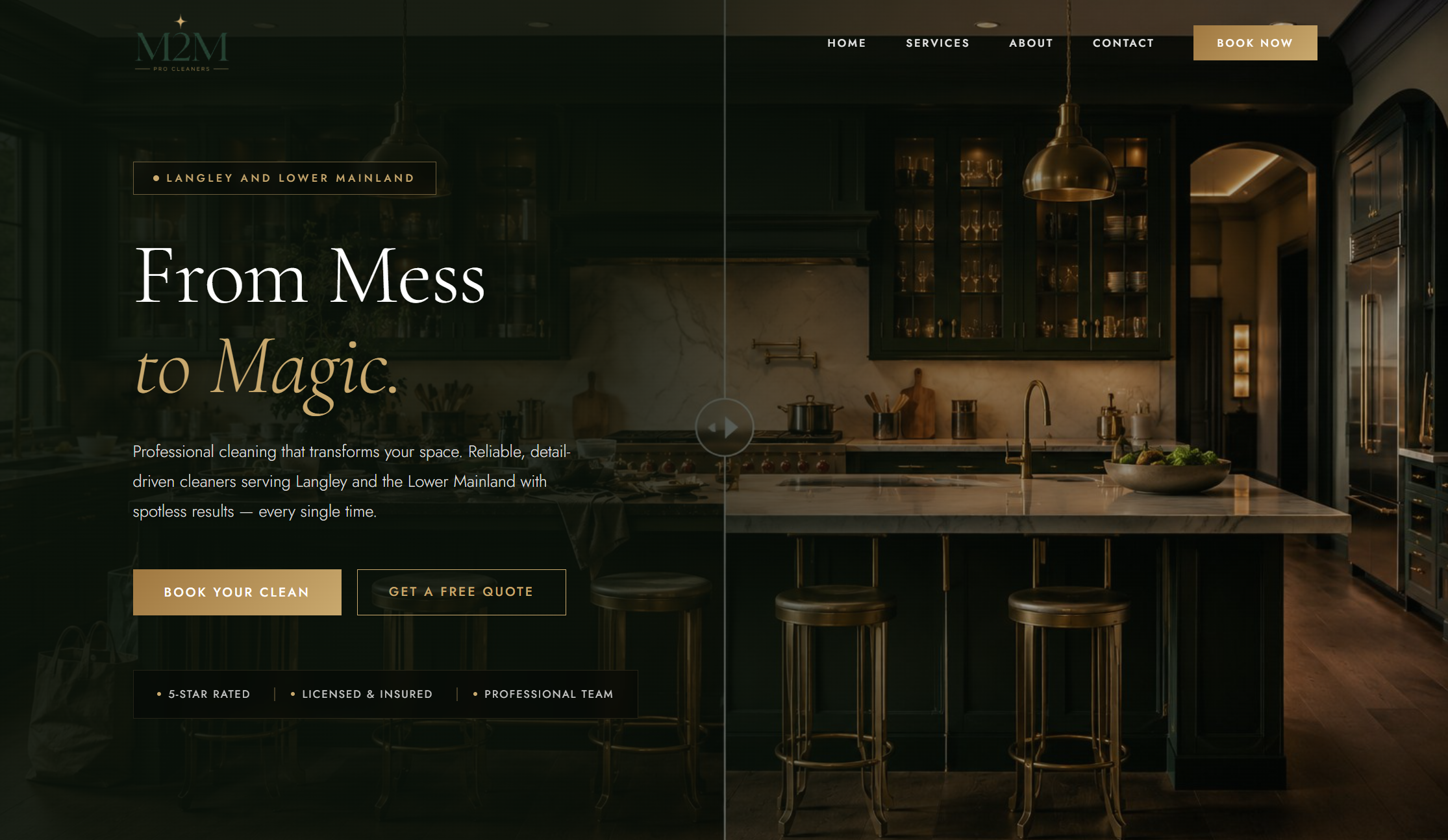 Website design for M2M Cleaners by BizzOne Digital