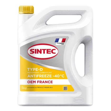 Sintec Antifreeze OEM Франция (France) Type-D желтый -40