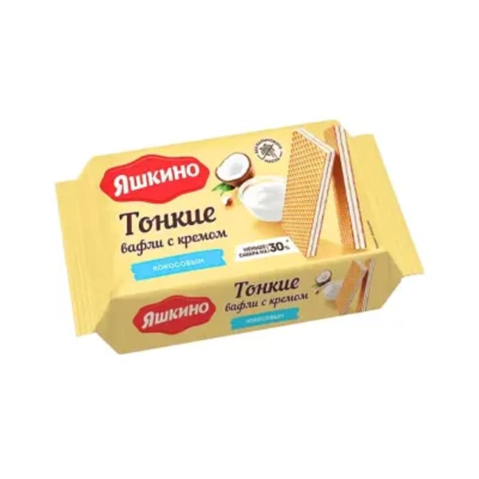 Тонкие вафли с кремом "Яшкино" кокосовые
