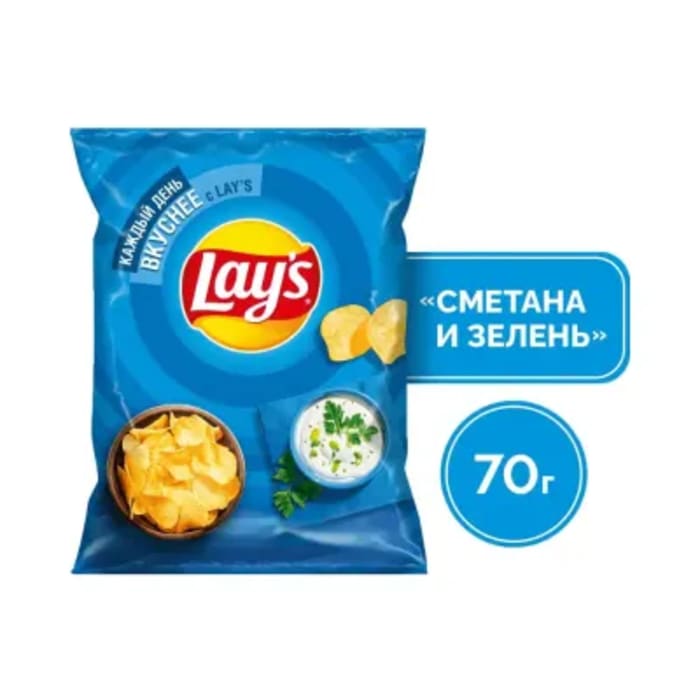 Чипсы лейс сметана и зелень