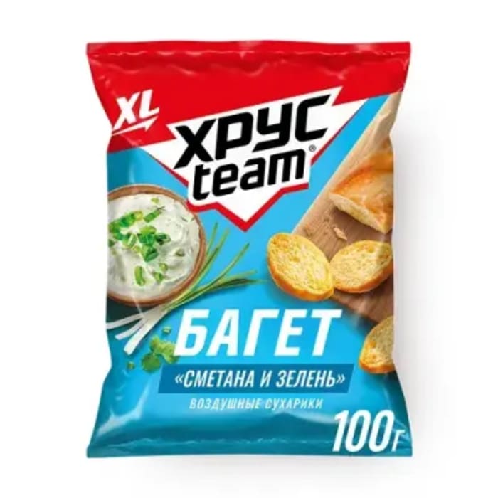 Хрустим багет сметана и зелень