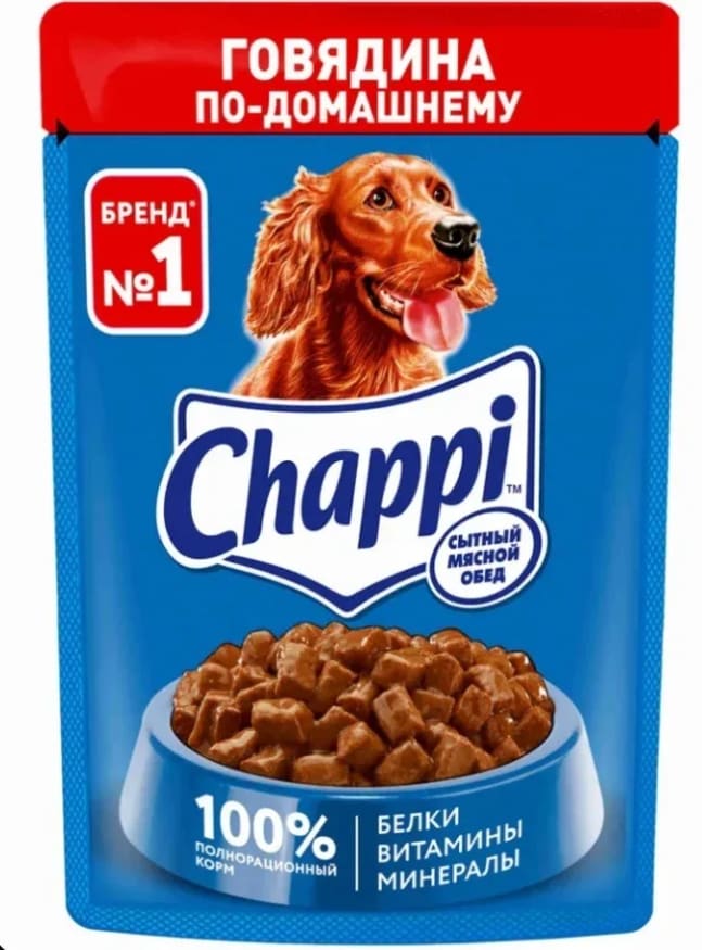 Корм Chappi Говядина по-домашнему для всех пород 85 г