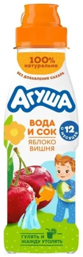 Напиток Агуша вода с соком яблоко, вишня 300 мл, с 12 месяцев
