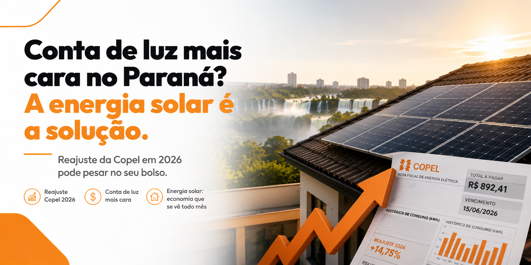Conta de luz vai subir em junho: solar compensa em Foz?