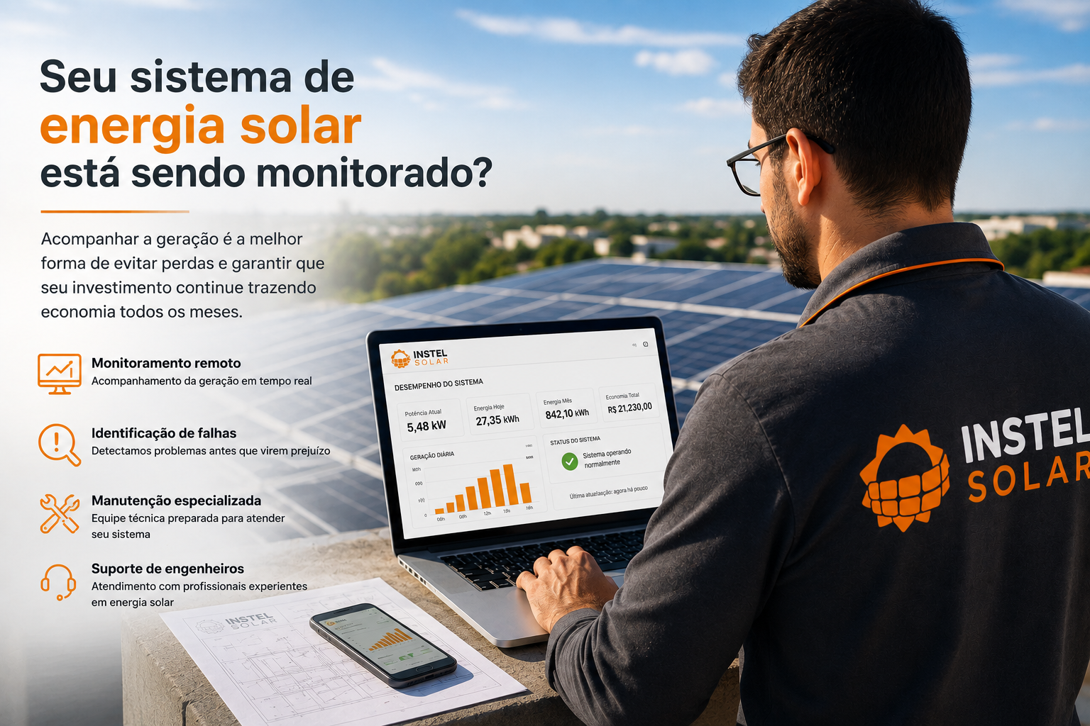 Seu sistema de energia solar está sem acompanhamento? A Instel Solar pode ajudar