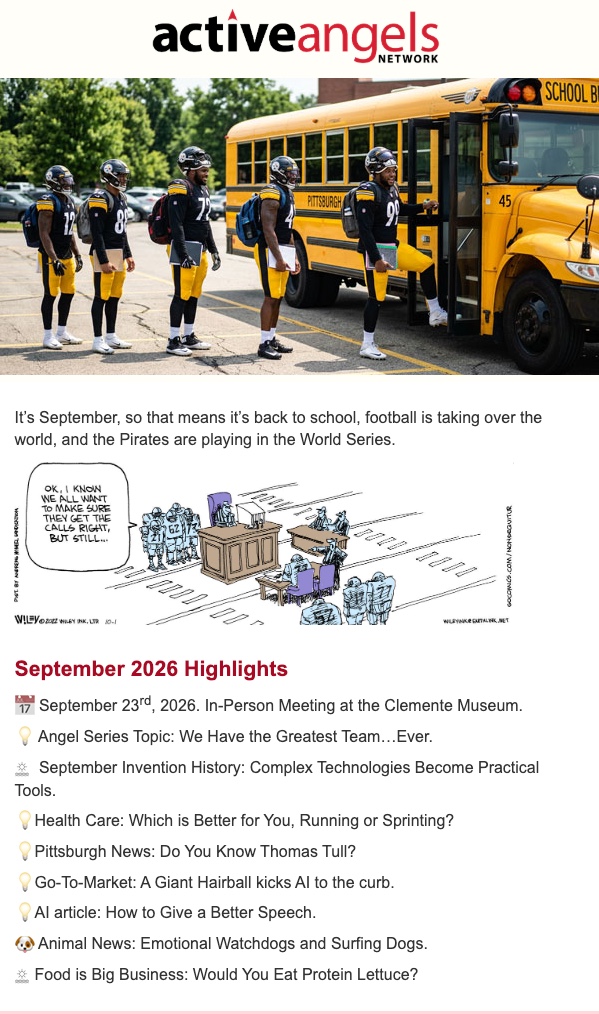 Active Angels Network September 2026 newsletter highlights