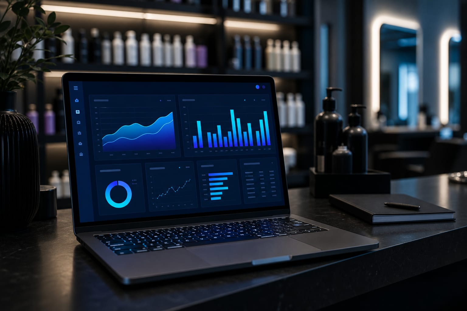 Salon revenue and booking analytics dashboard for salon owners