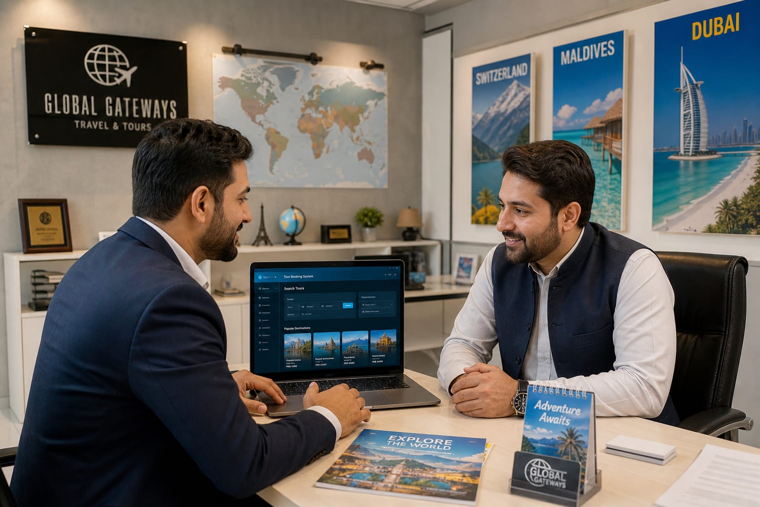 Travel agency owner consultation for tour booking management software