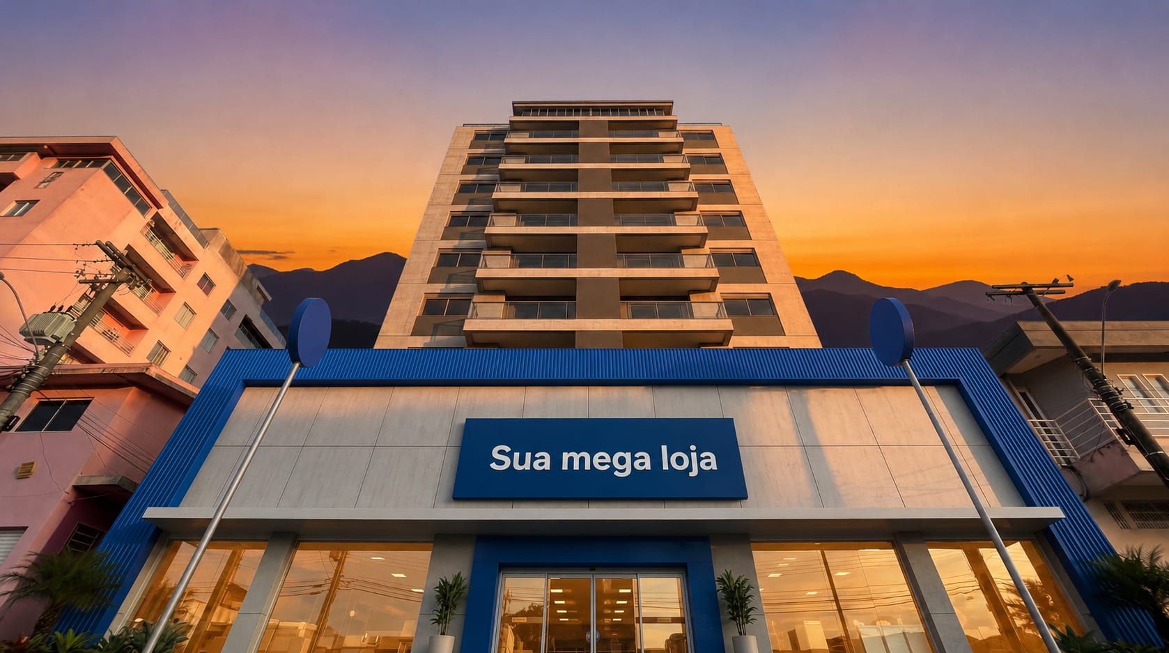 Comércio + Torre — corte explodido
