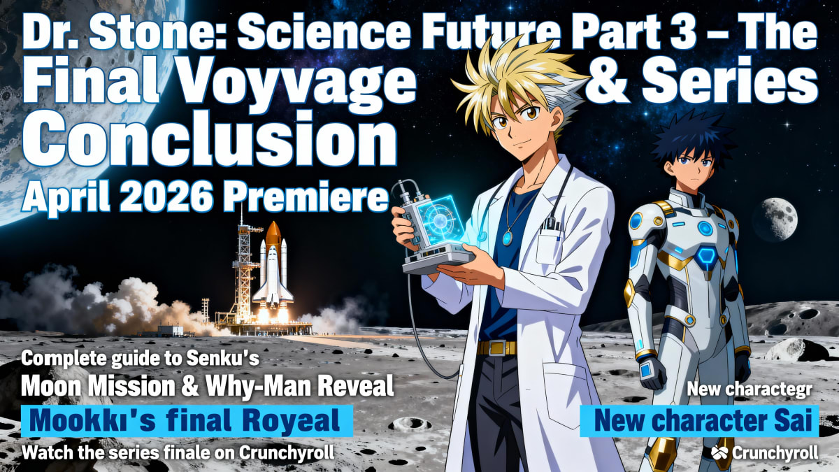 Dr. Stone: Science Future Part 3 – The Final Voyage & Series Conclusion | April 2026 Premiere, Moon Mission & Why-Man Reveal