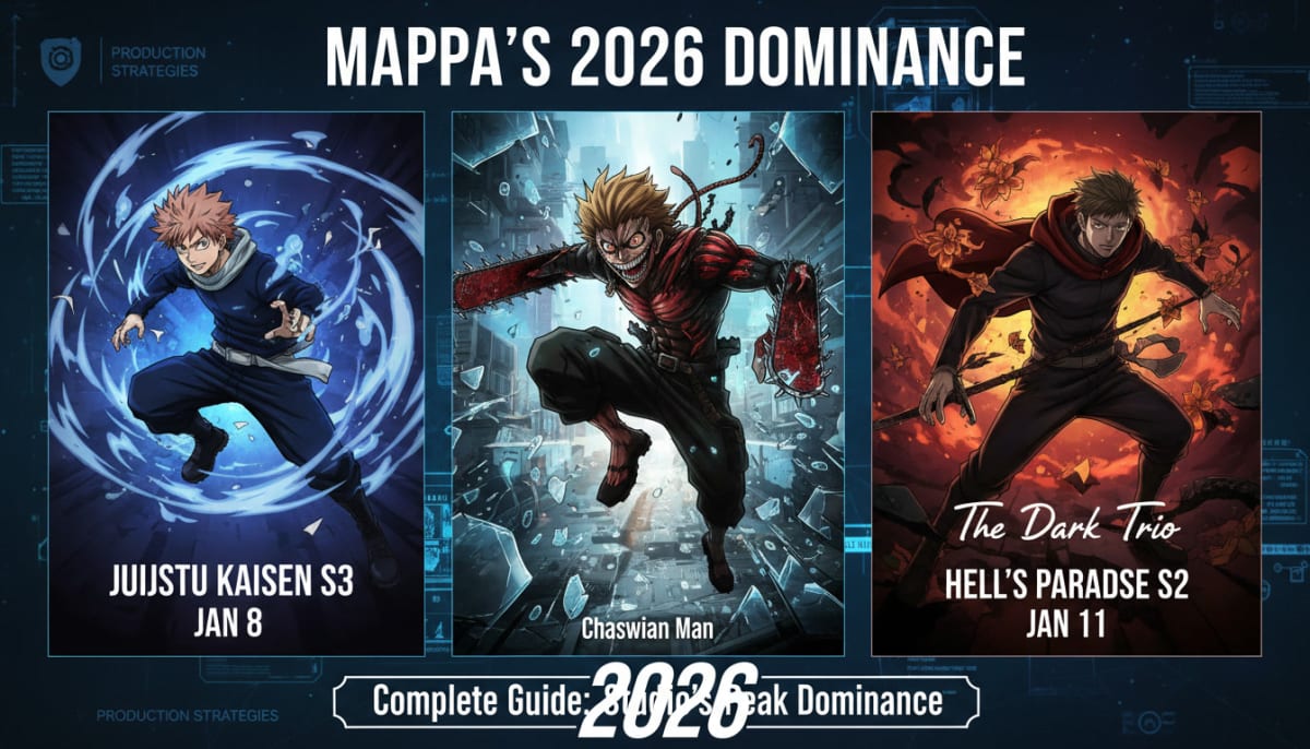 MAPPA's 2026 Dominance: How the Studio is Handling Jujutsu Kaisen S3, Hell's Paradise S2, and Chainsaw Man Simultaneously