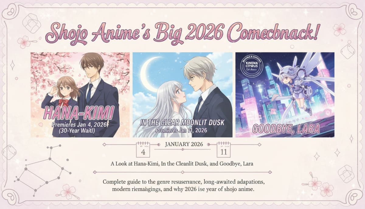 Shojo Anime's Big 2026 Comeback: A Look at Hana-Kimi, In the Clear Moonlit Dusk, and Goodbye, Lara