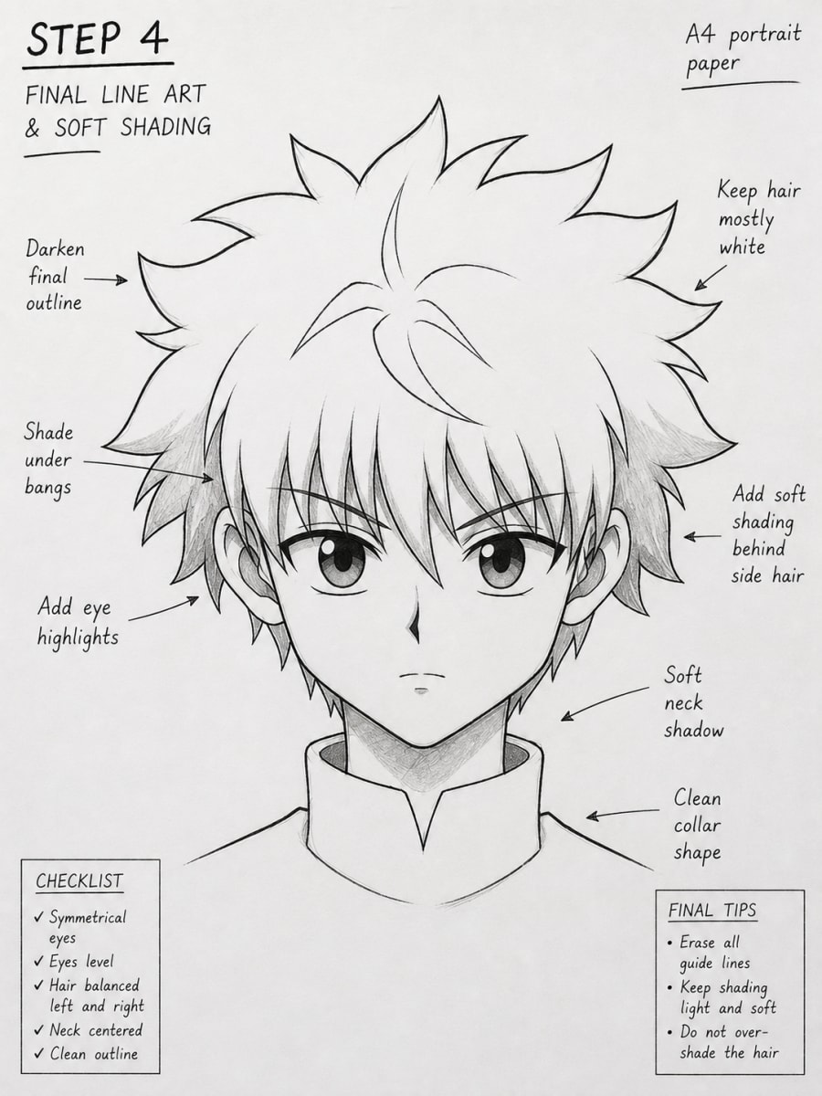 How to Draw Killua Zoldyck's Prodigious Assassin Front View