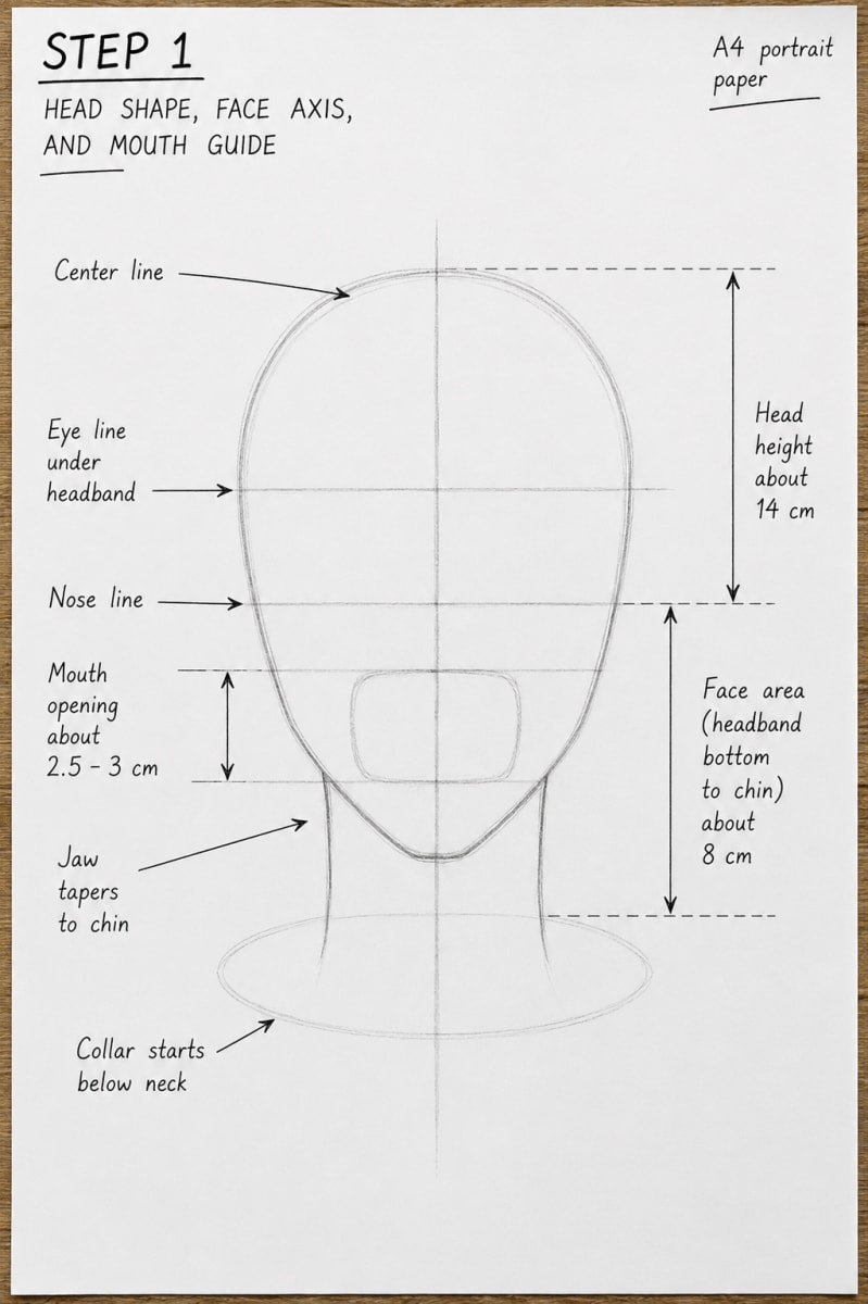 Step 1: Build the Head Shape, Face Axis, and Mouth Guide