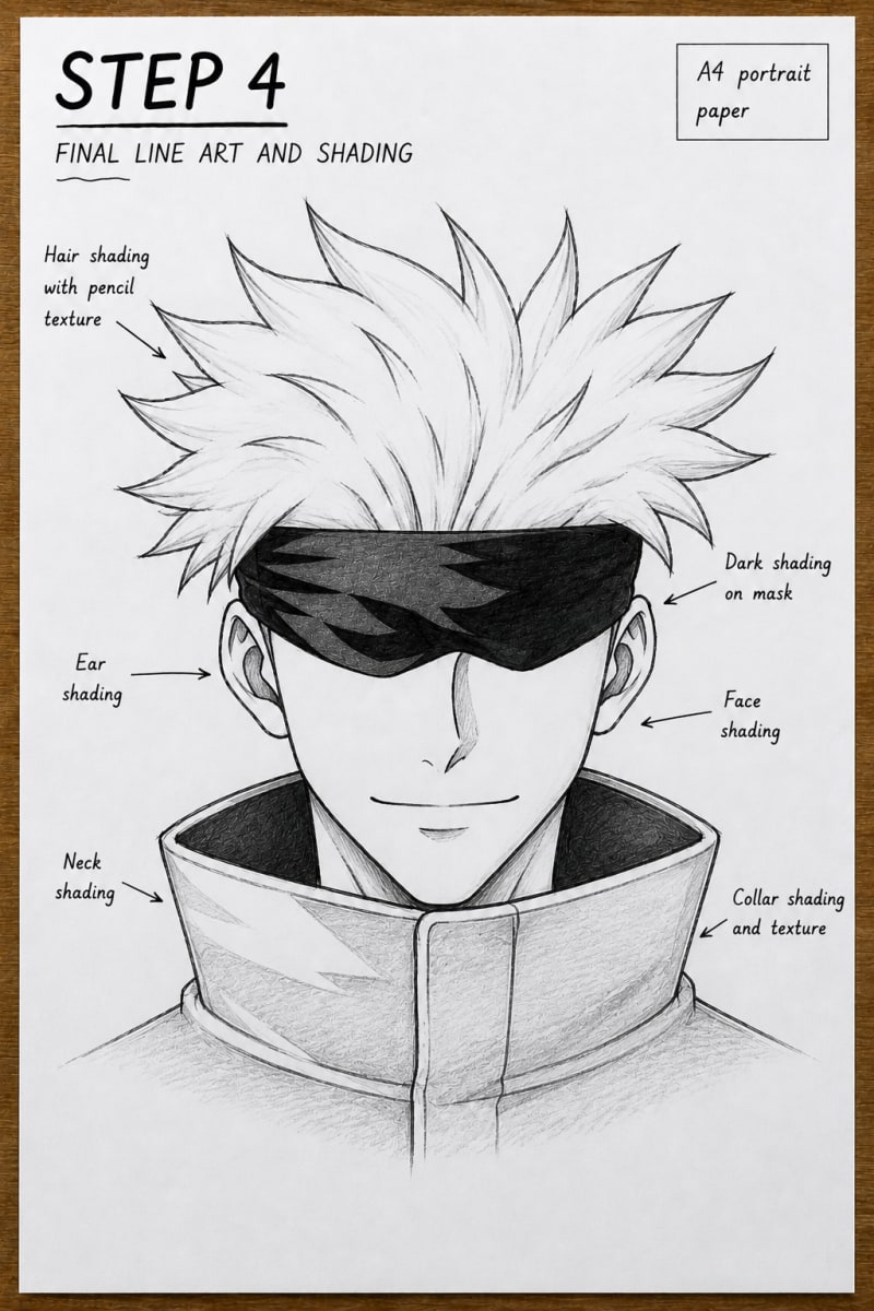 How to Draw Gojo Satoru The Honored One Front View