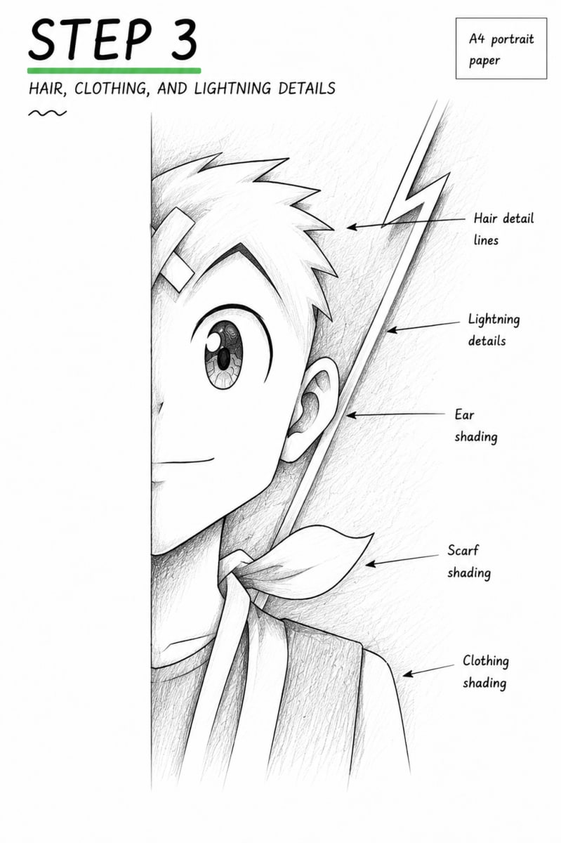 Step 3: Refine the Hair, Bandana, Neck, and Clothing