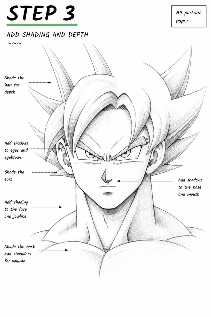 Step 3: Complete the Hair and Add Basic Shading