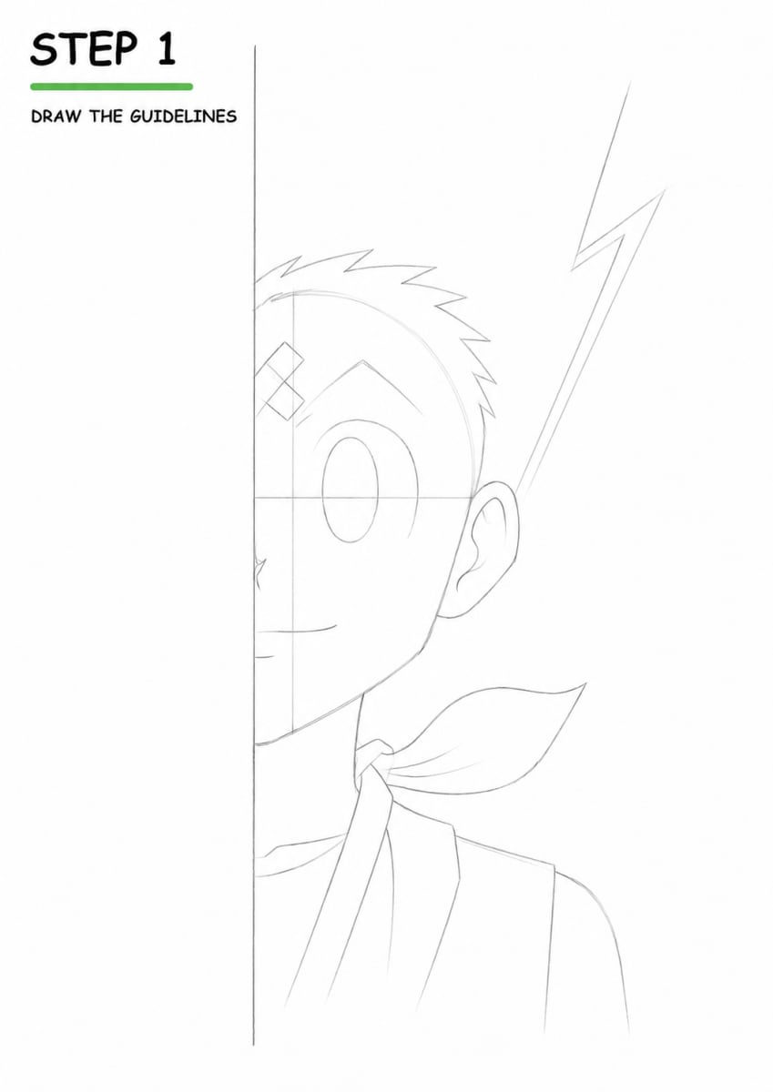 Step 1: Build the Half-Face Guidelines and Basic Shapes