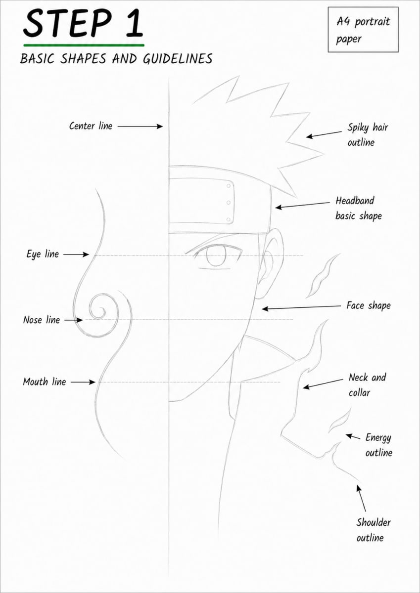 Step 1: Build the Half-Face Guidelines and Basic Shapes