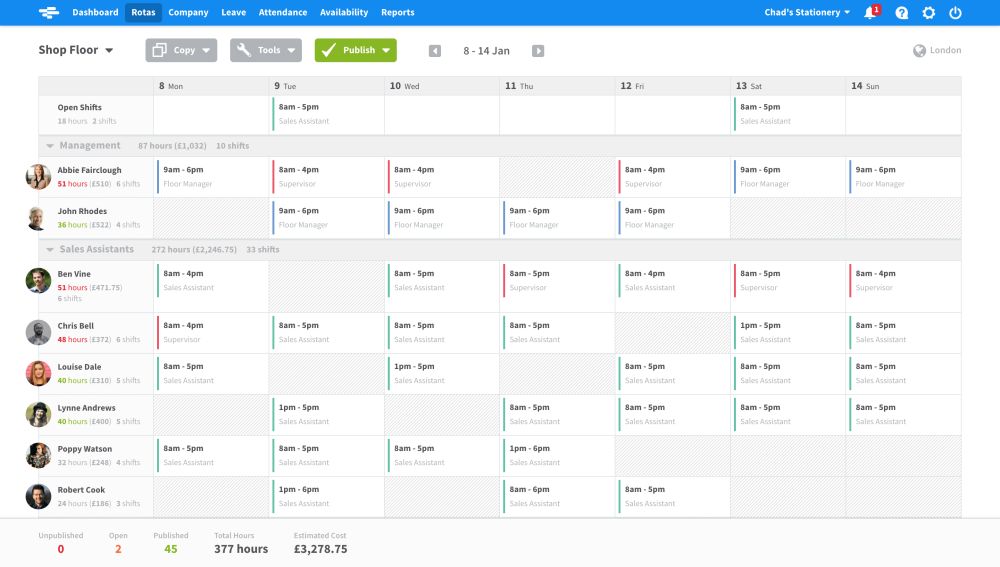 RotaCloud - Online Scheduler