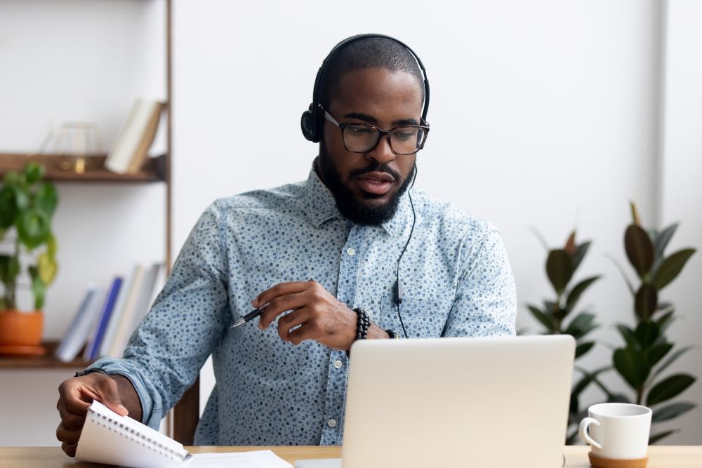 Man working on laptop