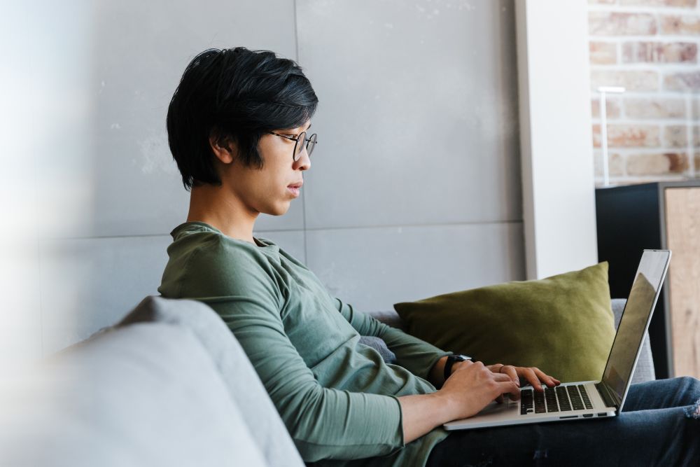 Man working with laptop